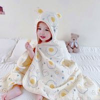 Serviette de bain à capuche pour enfants, imprimée, pour nouveau-né, printemps et été, peignoir de plage, enveloppement pour bébé, motif dessin animé