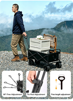 Chariot de camping pliable à prix d'usine, capacité 150 kg, pour commandes en gros aux magasins de détail d'extérieur