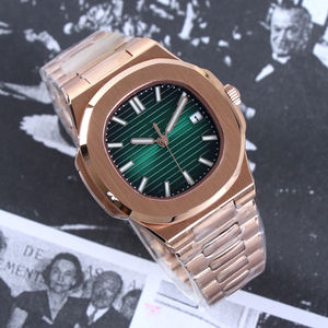 Boîtier de montre automatique de luxe serti de diamants, mouvement automatique, verre saphir 40 mm, fermoir papillon pour montre mécanique, étanche - Product Image 5