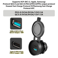 Port de charge rapide USB étanche 24V pour moto, prise USB-C 12-24V, chargeur USB extérieur IP67 12 Volts pour bateau et moto
