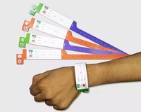 Étiquettes et étiquettes d'actifs de bracelets en papier RFID à faible coût avec puce 13.56MHz pour les parcs à thème