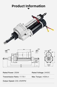 250W <span class=keywords><strong>24V</strong></span> 17.75:1 230rpm 490mm Golf giỏ hàng Xe tay ga di động DC động cơ Kit Xe điện transaxle - Product Image 2
