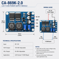 CA-869K Vgh Vgl DC Módulo de Reparación de Placa Convertidora Tcon para Cambio de Voltaje, Herramienta de Reparación de Panel LED LCD de TV, Placa de Montaje de Convertidores DC-DC