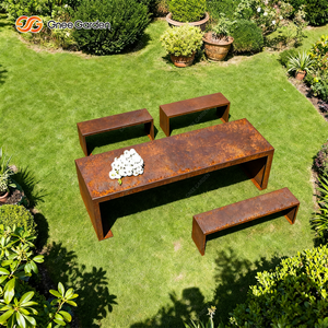 Banco de Calle Moderno de Acero Corten con Recubrimiento de Polvo de Óxido Natural, Certificado CE, Asientos para Exteriores para Todas las Estaciones, para Jardín, Comunidad, Hotel - Product Image 5