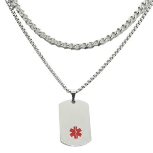 yunnique Stainless Steel Medical Sign Pendant Necklace For Men Geometric Design Titanium Steel First Aid Charm 280651 - Product Image 5