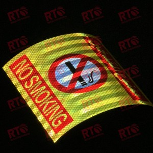Eco solvente impresión Max Speed 80 Reflector pegatina cuadrado amarillo advertencia seguridad pegatina reflectante para camión de Oriente Medio - Product Image 4