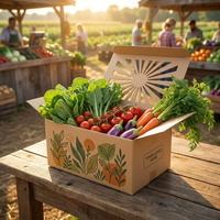 Boîte à fruits personnalisée, respirante, portable, avec poignée, pour pommes, fraises, cerises, emballage cadeau