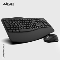 Combo de Teclado y Ratón Inalámbrico Aikun BT9830X con Teclas Wave, Modo Dual de 5.0 y 2.4GHz para Windows Office