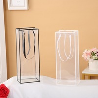 Recyclable Transparent Étanche PP Fleur Sac De Transport Clair Cadeau Sacs À Provisions avec Poignées