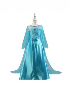 Vestido de Princesa Elsa de <span class=keywords><strong>Frozen</strong></span> con Temática Invernal para Niñas, Vestido de Tul de Manga Larga para Actuaciones Escénicas, Vestido de Cumpleaños - Product Image 4