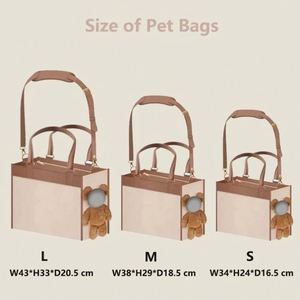 High Quality PU Material Pet Dog Cat Carrier <b>Backpack</b> <b>Large</b> Capacity Breathable Fashion Design Teddy Bear Face Single Shoulder - Product Image 6