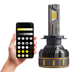 <span class=keywords><strong>Nuevo</strong></span> Modelo de Faros LED con Control por APP, 200W, 3000K-6500K, Multicolor, H4 H7 H11 9005 9006, con Cuatro Tubos de Cobre - Product Image 2