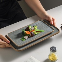 Assiettes de table en porcelaine ovales de 30 cm, personnalisables avec logo, compatibles lave-vaisselle, pour service de sushi, collection Two Eight Ceramics