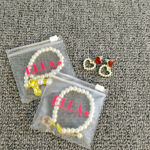 Sacs d'emballage pour bijoux en PVC transparent réutilisables avec fermeture éclair, personnalisables avec un logo - Product Image 3