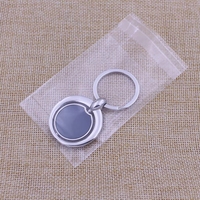 Porte-clés rotatif en forme de clé de voiture, vierge, gravable au laser, étanche, nickelé brillant, en zinc, promotionnel