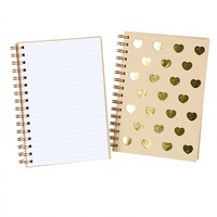 Kawaii – carnet à spirale Double métal doré A5 A4 pour écoliers, papeterie, agenda
