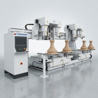 Centre d'usinage CNC 5 axes simultané pour meubles en bois massif, double table pour la production de cadres de canapés en bois et de dossiers de chaises courbes