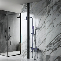 Ensemble de douche noir haut de gamme classique à poignée unique en acier inoxydable 304, à jet doux, pour salles de bain domestiques et commerciales – Meilleures ventes