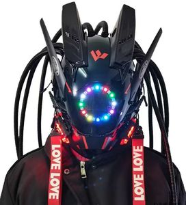 Topeng LED Karnaval Halloween Phantom, Desain Baru, Menyala, Lucu, Topeng LED Cyberpunk Bercahaya - Product Image 6