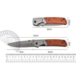 มีดพับ BRN แบบปรับแต่งได้ เกรด OEM สำหรับตั้งแคมป์ ใบมีดคมกริบ ทำจากเหล็กกล้าไร้สนิม 3CR13 ด้ามจับ ABS สีไม้ - Product Image 4
