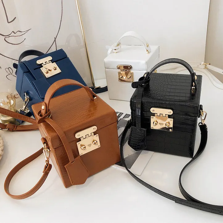 2023 Luxury Brown Small Square Box Purses And Handbags New Trend Single Purses And Handbags Diagonal Square Handbag For Women