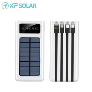KF Solar High Capacity 20000mAh Portable Power Bank with LED Light Fast Charging for Outdoor Travel Micro USB & Type-C Input 10W