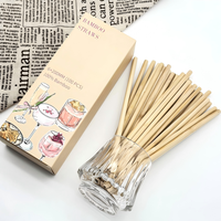 20cm 22cm Paille de bambou jetable Café Lait Thé Jus Vente en gros Paille de bambou Papier emballé