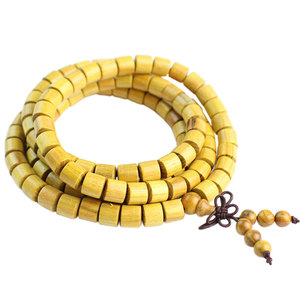 Old Mulberry Wood Barrel Bead <b>Bracelet</b> 108 Beads Rectangle Shape Sandalwood Jewelry for Men Women <b>Couples</b> - Product Image 5