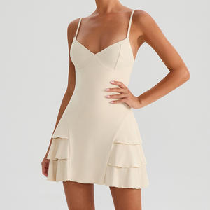 Vestido Camisola Deportivo Ajustable sin Espalda para Mujer, Ropa de Gimnasio, Vestido Acolchado para Baile al Aire Libre, Ropa Deportiva para Tenis - Product Image 4