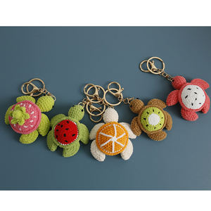 아미구루미 뜨개질 코바늘 바다 거북이 키체인 고급 대량 핸드메이드 귀여운 미니 거북이 장난감 바다 봉제 동물 인형 열쇠고리 - Product Image 1