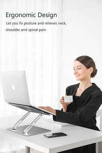 Soporte ergonómico para portátil, ángulo ajustable, elevador portátil para portátil, soporte plegable para portátil para escritorio de 15,6 <span class=keywords><strong>pulgadas</strong></span> - Product Image 2