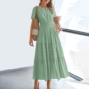 Vestido <span class=keywords><strong>de</strong></span> mujer con cuello en V y manga abullonada <span class=keywords><strong>de</strong></span> gran vuelo, ideal para exportación transfronteriza a <span class=keywords><strong>Estados</strong></span> <span class=keywords><strong>Unidos</strong></span> y Europa en 2026. - Product Image 5