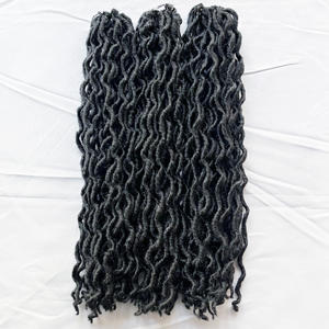 Cheveux à tresser Gypsy Locs pré-bouclés de 18 pouces, 100g, texture bouclée naturelle, cheveux à crocheter Gypsy Locs, directement de l'usine - Product Image 2