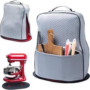 Cubierta de batidora de pie elástica, cubierta de aplicación lavable, cubierta antipolvo con bolsillos para accesorios y accesorios <span class=keywords><strong>KitchenAid</strong></span> - Product Image 1
