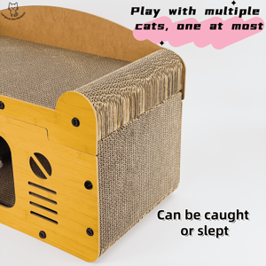Casa para Gatos <span class=keywords><strong>de</strong></span> Doble Capa para Todas las Estaciones, Diseño Vertical Integrado con Patas <span class=keywords><strong>de</strong></span> Gato, Resistente al Desgaste y Antideslizante, Sofá <span class=keywords><strong>de</strong></span> Juguete para Gatos Tipo Villa - Product Image 3
