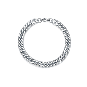 Trendy Custom Men's 925 Sterling <b>Silver</b> Bracelet Thick Cuban <b>Chain</b> Fine <b>Chain</b> Vintage Style for Gift and Party - Product Image 5