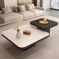 Table basse de salon en marbre d'acier inoxydable de luxe de lumière de villa nordique de concepteur, ensemble de café adapté aux besoins du client de style moderne