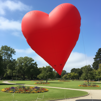 Ballon publicitaire géant gonflable en forme de cœur rouge à l'hélium, modèles gonflables personnalisés en forme de cœur, durables pour la décoration d'événements en extérieur