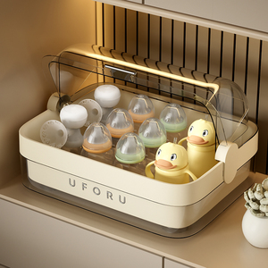 UFORU Escurridor De Platos Support De Rangement De Plaques En Plastique Avec Couvercle Plat pour Organisateur De Cuisine Égouttoir Séchoir - Product Image 1