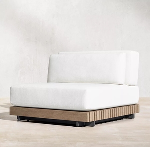 Conjunto de Sofás Modernos para Exteriores, Muebles de Jardín de Madera de Teca para Patio, Villa o Apartamento - Product Image 2