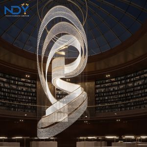 Hiện Đại Sang Trọng Phong Cách Chất Lượng Cao Lớn Dự Án Treo Pha Lê Thanh Thiết Kế Biệt Thự Cầu Thang Bắc Âu Tùy Chỉnh Đèn Chùm Ánh Sáng - Product Image 4