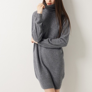 <strong>Women</strong> Cashmere Wool Blend Sweater Dress High Neck Knit Dress Long Knit Sweater Dress - Product Image 4