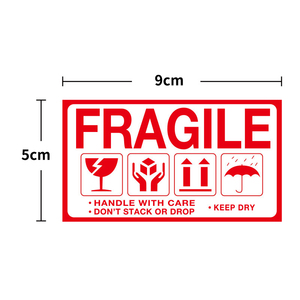 Oneprint Professional Printing Fragile Sticker <strong>Labels</strong> Shipping Rolls Customized Red Warning <strong>Label</strong> Handle With <strong>Care</strong> <strong>Label</strong> - Product Image 3