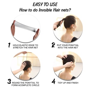 Black Color Aperture 10mm 22-42 Inches Dance Hair <strong>Nets</strong> <strong>Invisible</strong> Elasticity Wig Mesh Hair <strong>Nets</strong> for Long Length Wig Hair - Product Image 4