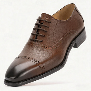Men's Genuine Leather Oxfords Pointed Toe Lace-up Dress <b>Shoes</b> <b>Height</b> <b>Increasing</b> All Seasons Office Career Style - Product Image 4