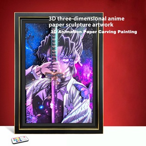 Papier de réglage de table d'éclairage décoratif de cadre photo stéréo 3D pour les amoureux de l'anime pour le tueur de démons <span class=keywords><strong>Kimetsu</strong></span> <span class=keywords><strong>No</strong></span> <span class=keywords><strong>Yaiba</strong></span> Butterfly - Product Image 2