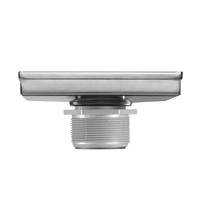 BANGQI Siphon de sol carré anti-odeur en acier inoxydable 304 avec base en ABS, design moderne poli, 4 pouces