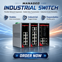 Switch Ethernet Gigabit de qualité industrielle monté sur rail, 5/8 ports (RJ45/Fibre Optique) avec gestion optionnelle SNMP/CLI et prise en charge des VLAN