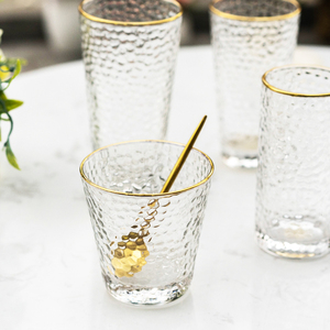 Vajilla <span class=keywords><strong>Garbo</strong></span> Gold Rim, 26 Años de Experiencia en Venta al por Mayor, Vaso de Vidrio de 12 oz con Color en Aerosol, Vaso Decorativo para Beber Jugo - Product Image 3