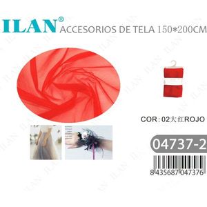 Tessuto in organza rossa Ilan 150x200cm per accessori da matrimonio - Product Image 2